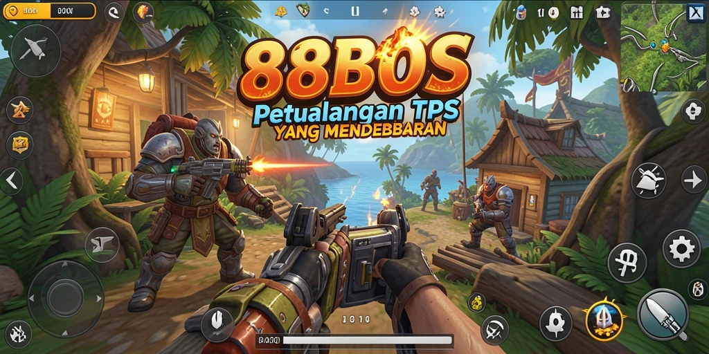 Tampilan menarik dari gameplay 88BOS yang penuh aksi TPS.