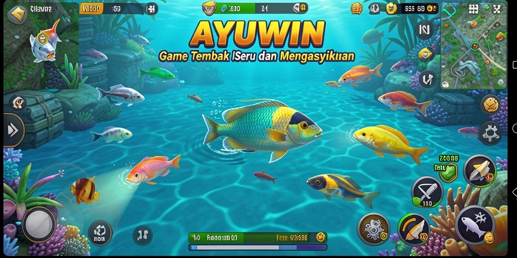 Tampilan menakjubkan dari gameplay Tembak Ikan AYUWIN.