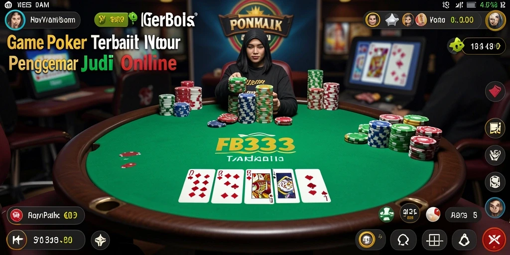 Tampilan utama gameplay Poker yang seru dan menegangkan.