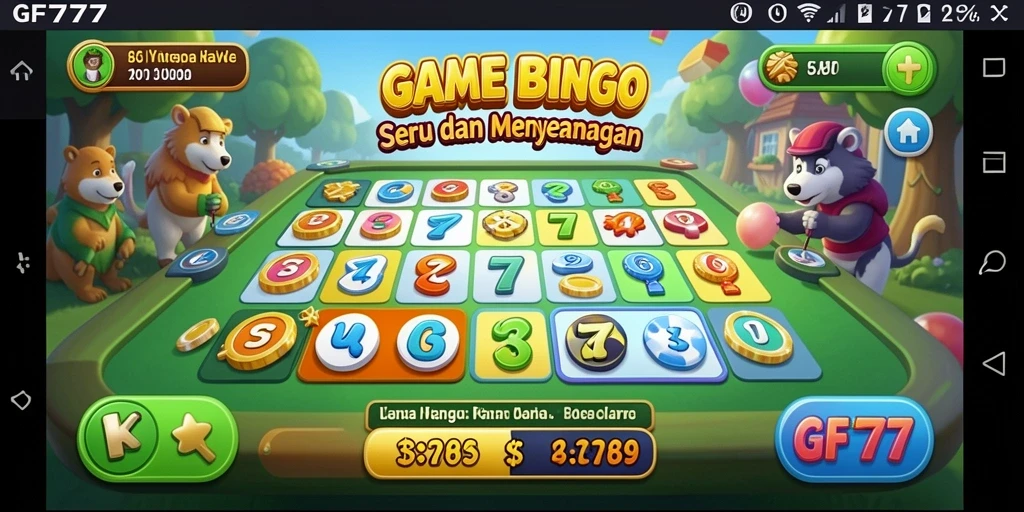 Tampilan screenshot utama GF777 yang menunjukkan gameplay Bingo yang seru.