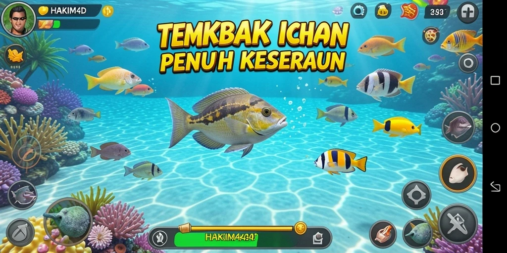 Tampilan screenshot HAKIM4D yang mendebarkan saat menembak ikan.