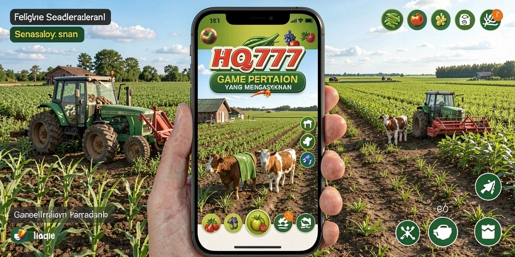 Screenshot HQ777 yang menunjukkan keseruan bertani.