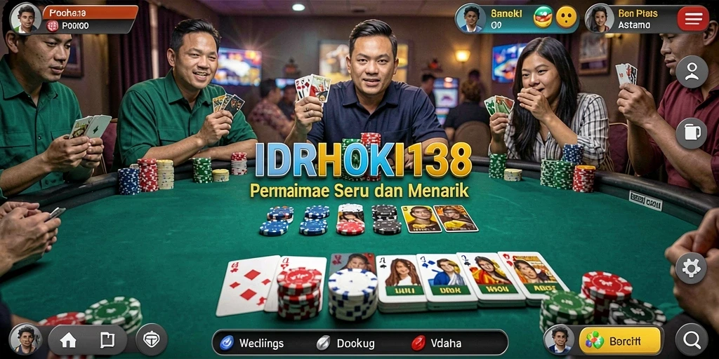 Screenshot IDRHOKI138 menunjukkan aksi seru permainan Poker.