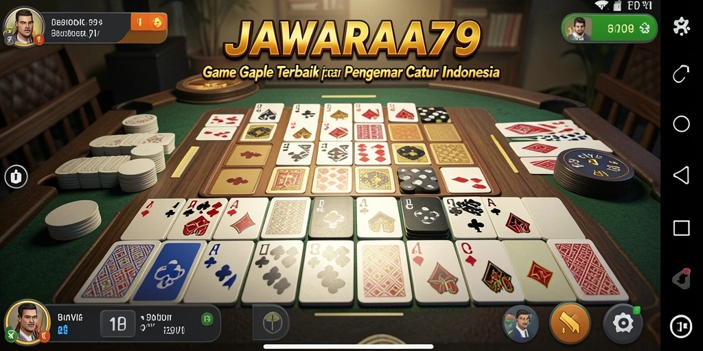 Screenshot JAWARA79 menampilkan gameplay Gaple yang seru dan interaktif.