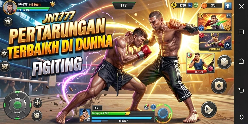 Screenshot gameplay JNT777 menampilkan aksi pertarungan yang menegangkan.