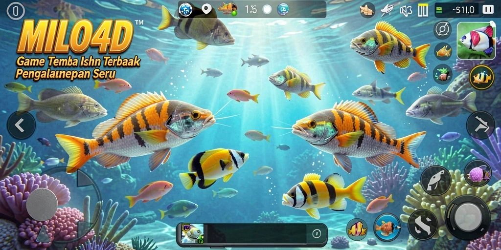 Tampilan gameplay seru dalam MILO4D dengan aksi menembak ikan.