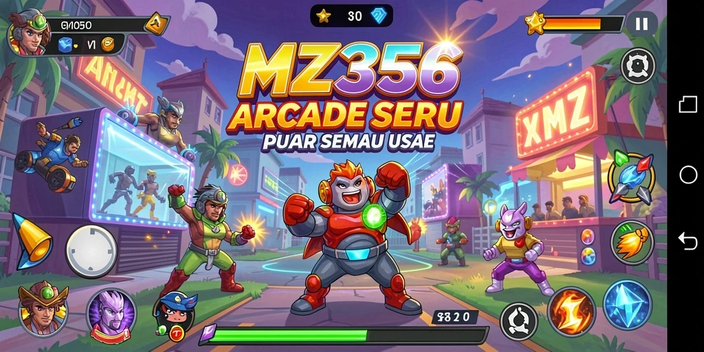 Tangkapan layar MZ356 menampilkan aksi seru gameplay Arcade.