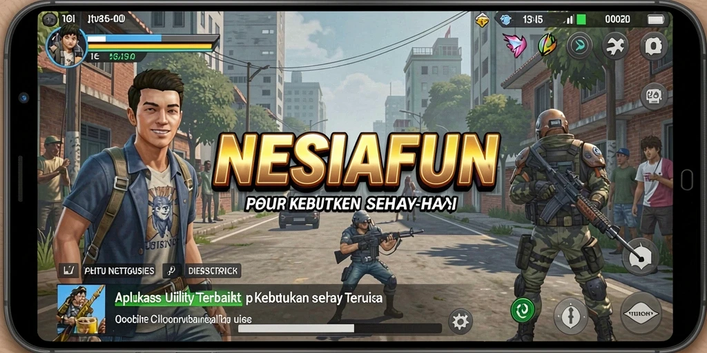 Tampilan antarmuka NESIAFUN yang sederhana dan intuitif.
