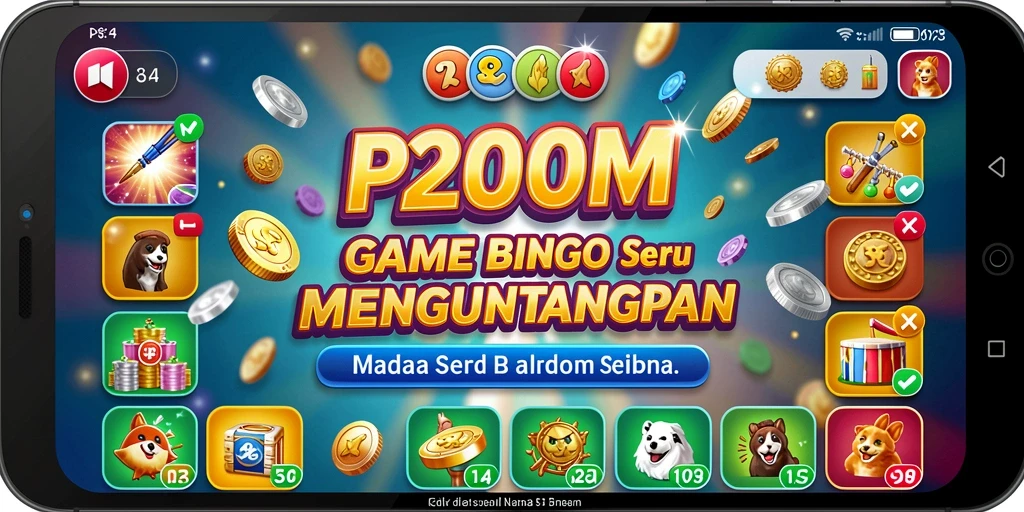 Screenshot P200M menampilkan gameplay Bingo yang seru dan menantang.