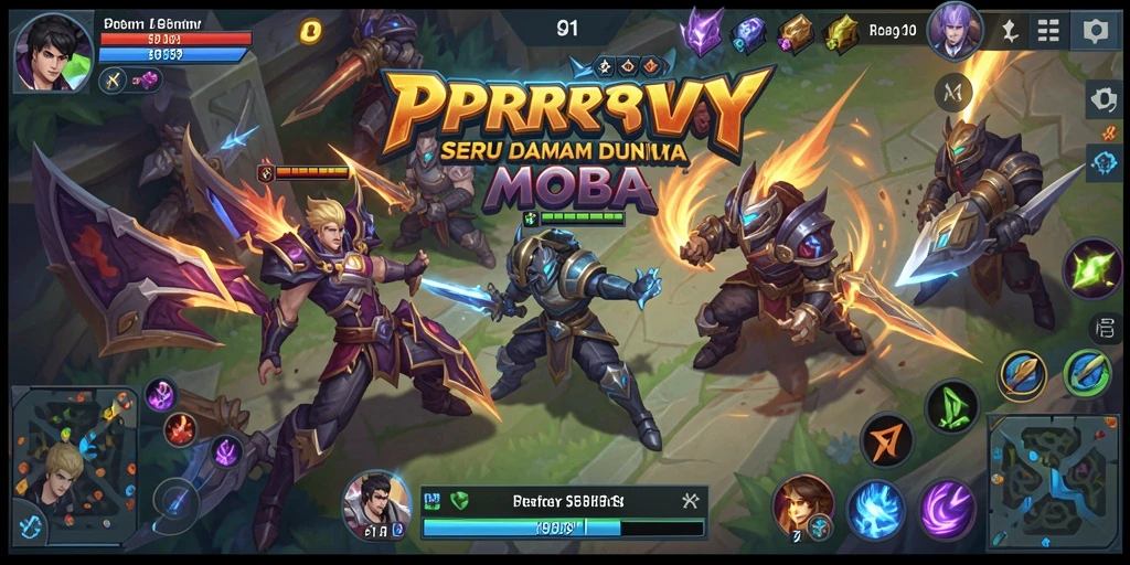 Tampilan seru dari gameplay PPRRYY dalam pertarungan MOBA.