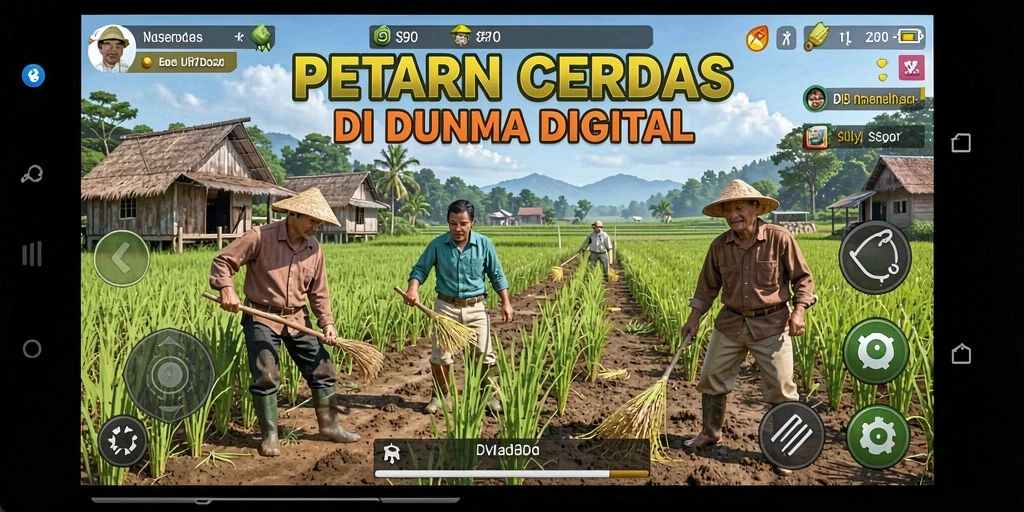 Screenshot gameplay S80 menampilkan lahan pertanian yang subur dan berwarna-warni.