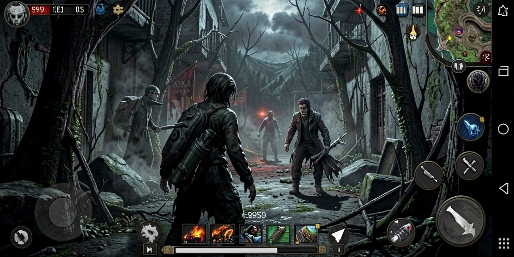 Tangkapan layar gameplay S9S9 menampilkan suasana mencekam dan menakutkan.