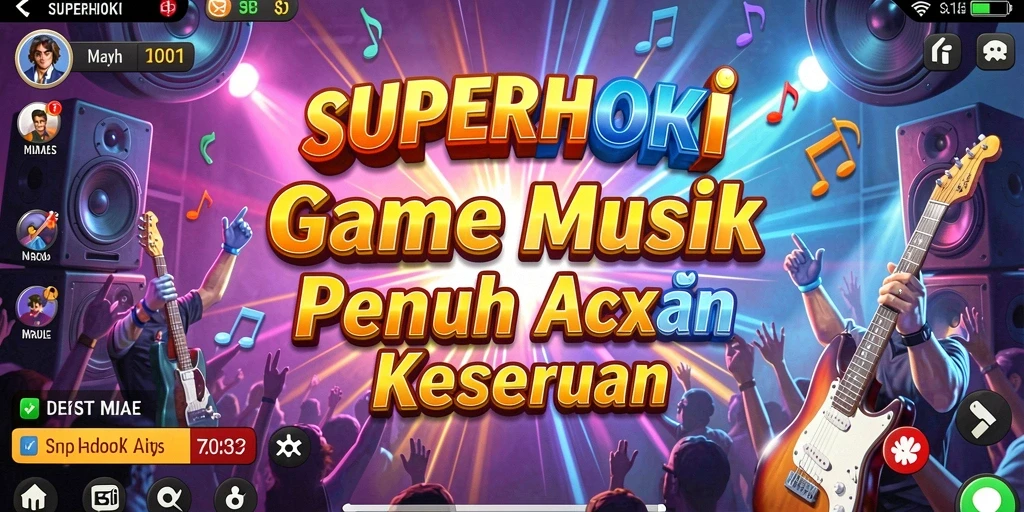 Tampilan gameplay SUPERHOKI yang penuh warna dan menarik.