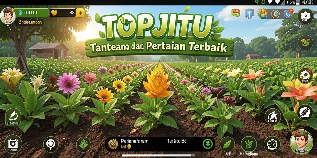 Tampilan gameplay menarik di dunia pertanian TOPJITU yang penuh tantangan.