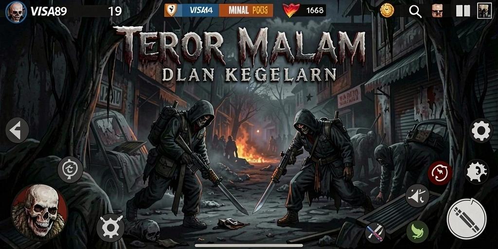 Screenshot menampilkan suasana mencekam dalam gameplay VISA89.