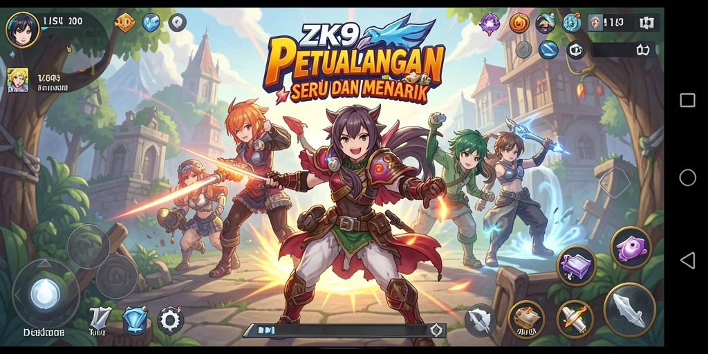 Tangkapan layar gameplay ZK9 yang menegangkan dan penuh warna.